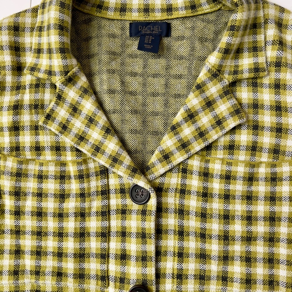 Rachel Roy Checkered Olive Blazer - Picture 3 of 5